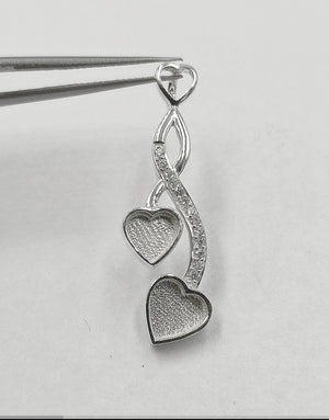 Two Heart CZ Pendant Two Heart CZ Pendant