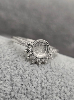 Breastmilk Half CZ Circle Ring Breastmilk Half CZ Circle Ring