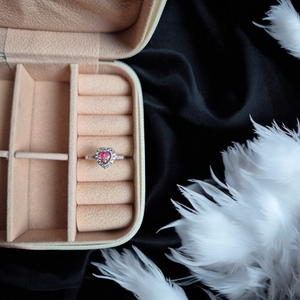 Memorial Silver Diamanté Heart Ring Memorial Silver Diamanté Heart Ring