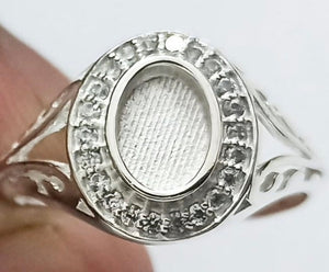Statement Silver CZ Oval Ring Statement Silver CZ Oval Ring