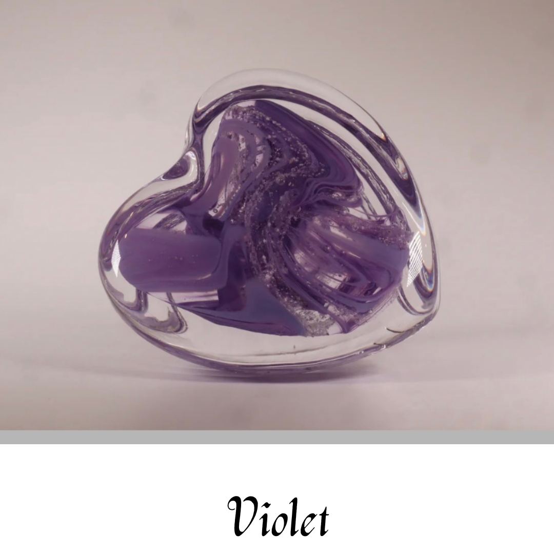 Memorial Glass Heart Paperweight