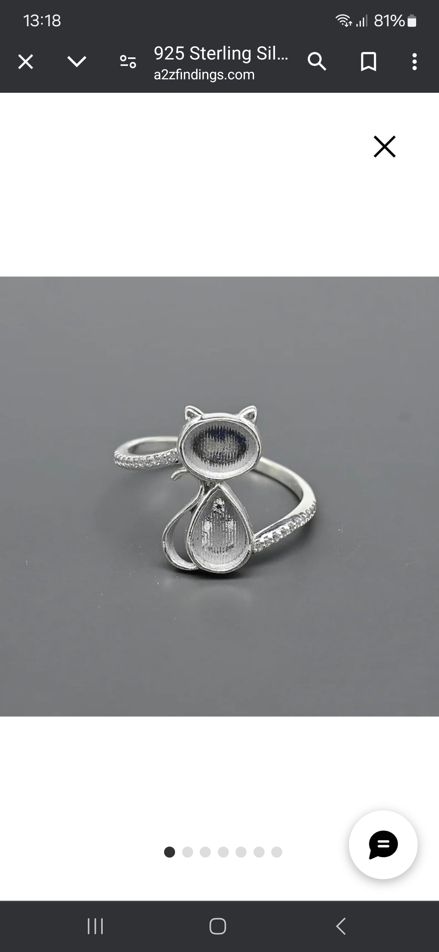 Silver CZ Cat Ring