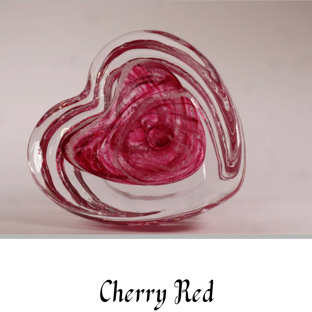 Memorial Glass Heart Paperweight