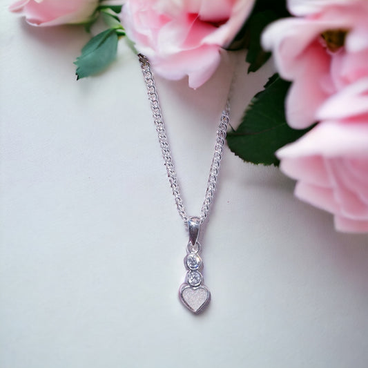 Silver Drop Heart Breastmilk Necklace