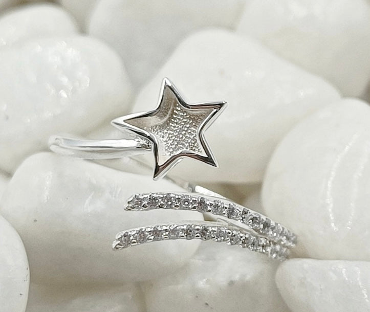 Silver Shooting Star Ring