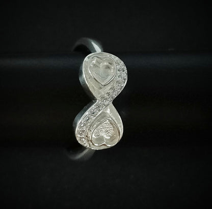 Memorial Infinity Double Heart Ring