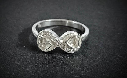 Memorial Infinity Double Heart Ring