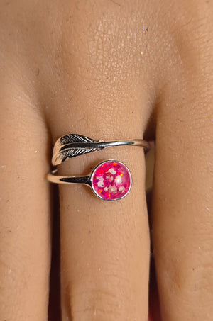 Silver Adjustable Feather Ring