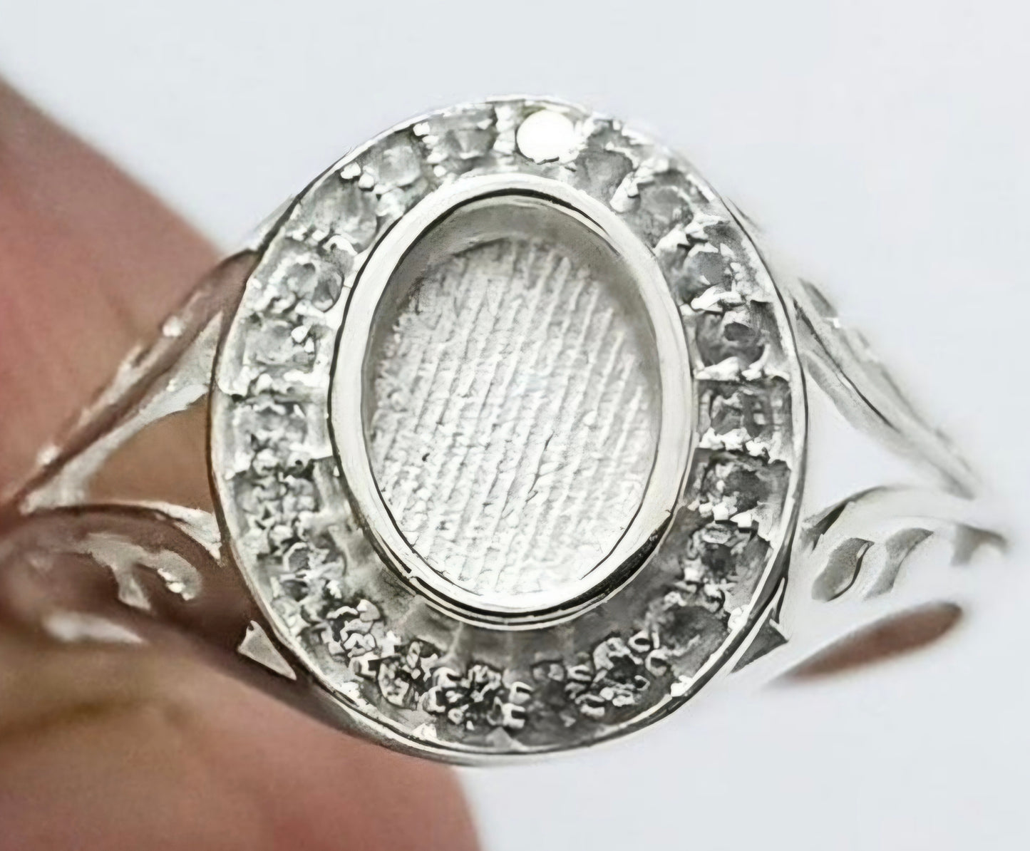 Statement Silver CZ Oval Ring