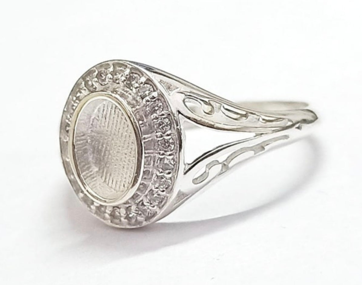 Statement Silver CZ Oval Ring