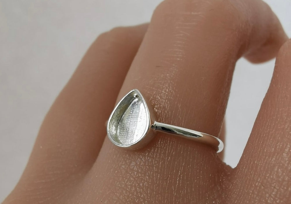 Silver Tear Drop Ring