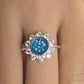 Memorial Flower Ring with CZ