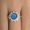 Memorial Flower Ring with CZ